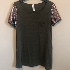 Sequin Sleeve Top